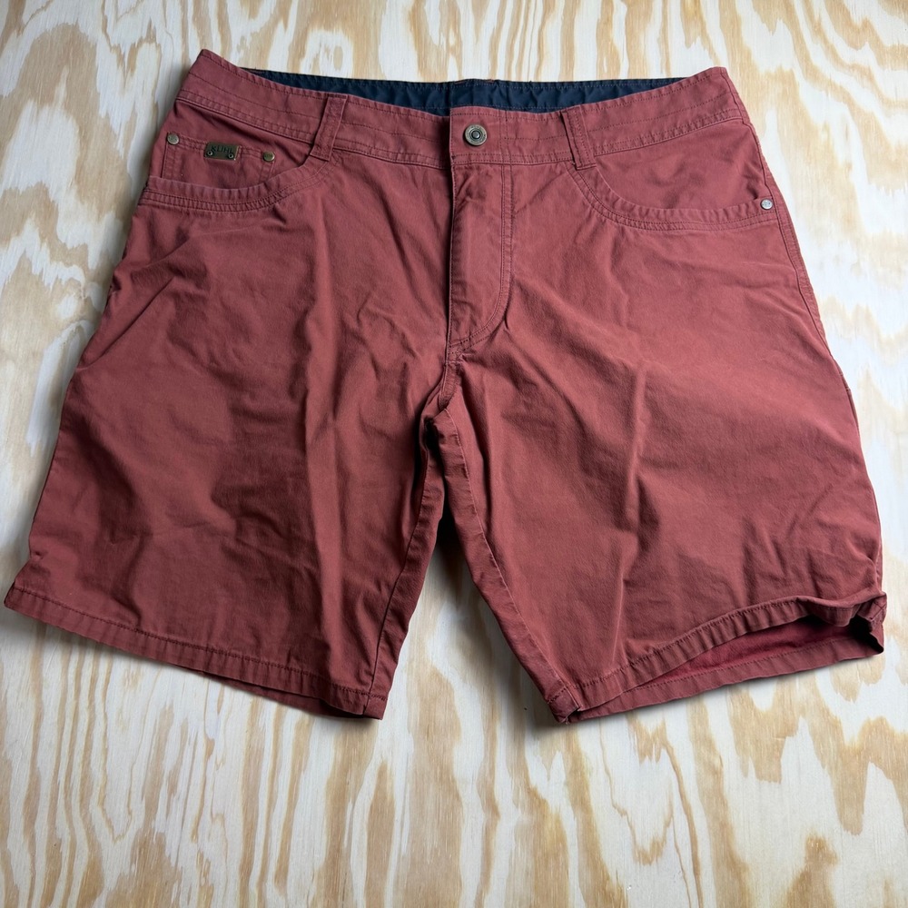 Kuhl Mens 36 Vintage Patina Dye Shorts Brick Red Hiking Outdoor RN 108846